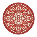 Annette Red & Ivory in 5' Round Size