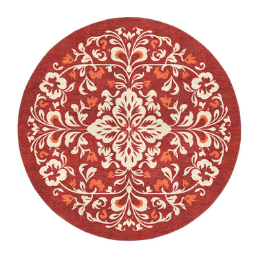 Annette Red & Ivory in 5' Round Size