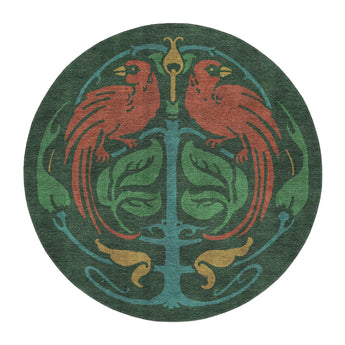 Tropical Parrots Spruce Green Round in 5' Round Size