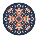 Jasmina Navy Multicolor in round-5ft Size