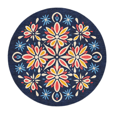 Jasmina Navy Multicolor in round-5ft Size