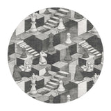 Harmon Surreal Chess Black & Grey in 5' Round Size