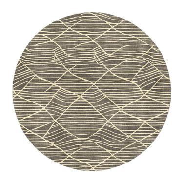 Paxton Black & Taupe in round-5ft Size