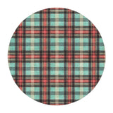 Feguson Plaid Teal & Red in 5' Round Size