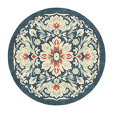 Eugina Seafoam & Navy in 5' Round Size