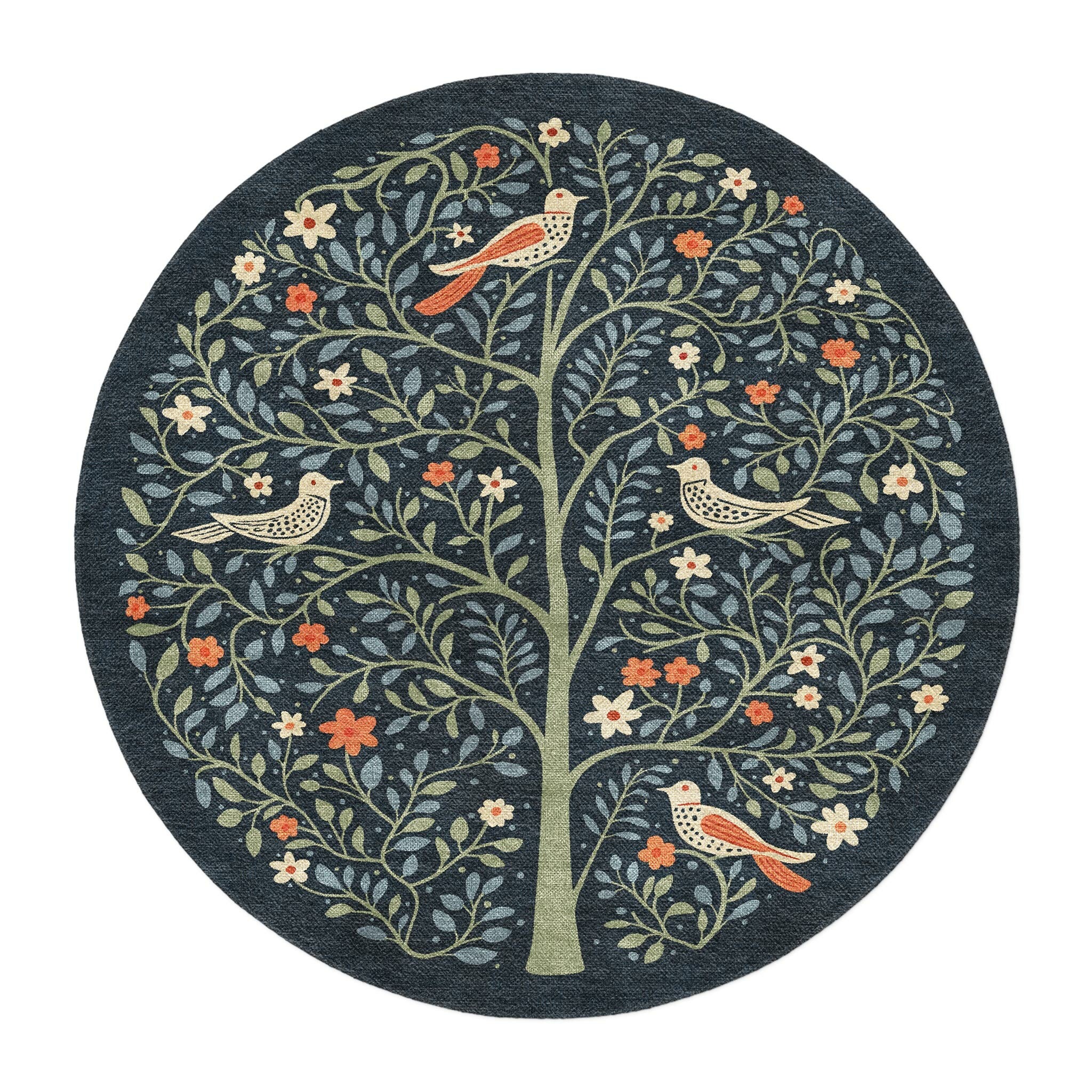 Birds In A Tree Area Rug – Undrfoot Rugs