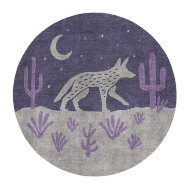 Desert Coyote Eggplant & Dusty Purple in 5' Round Size