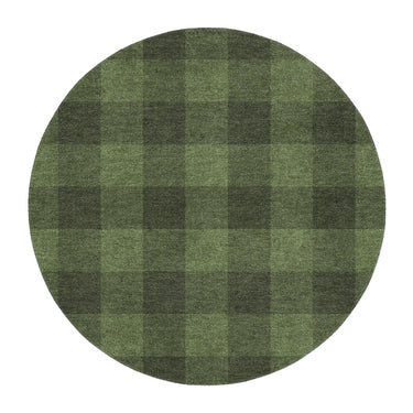 Buffalo Plaid Dark Olive in 5' Round Size