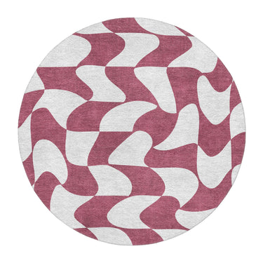 Twyla Checkered Fuscia in 5' Round Size