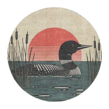 Sunset Loon in 5' Round Size