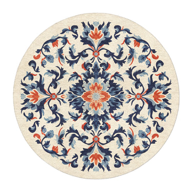 Wilhelmina Navy & Red in round-5ft Size