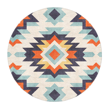 Dakota Blue & Orange in 5' Round Size