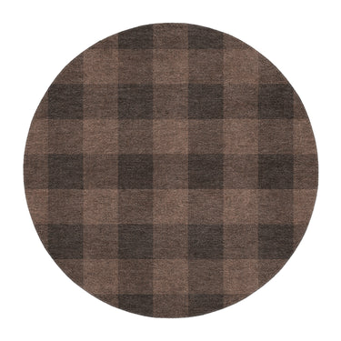 Buffalo Plaid Hickory Brown in 5' Round Size