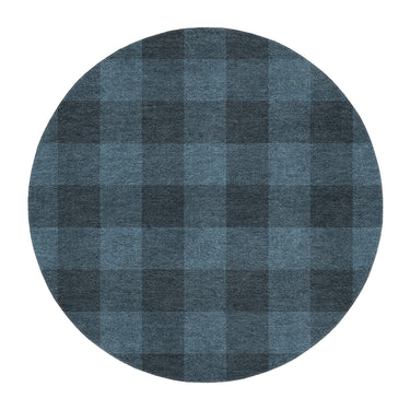 Buffalo Plaid Dark Navy in 5' Round Size