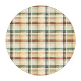 Madras Plaid Taupe & Green in round-5ft Size