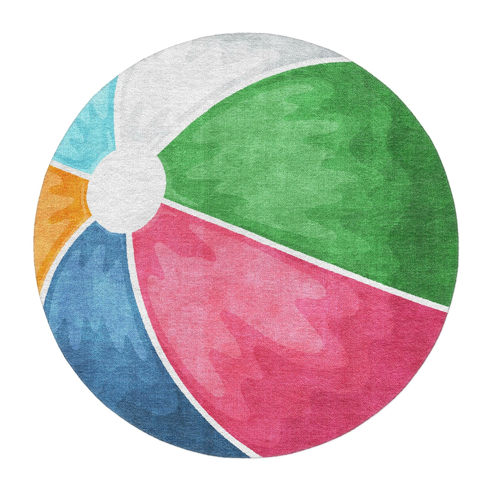 Beachy Round Rug Beach Ball Round Area Rug – Undrfoot Rugs