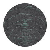 Solar System Dark Charcoal & Teal in 5' Round Size