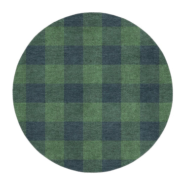 Buffalo Plaid Green & Navy in 5' Round Size