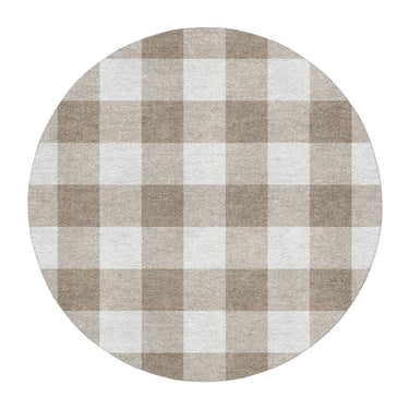 Buffalo Plaid Light Cedar Brown in 5' Round Size