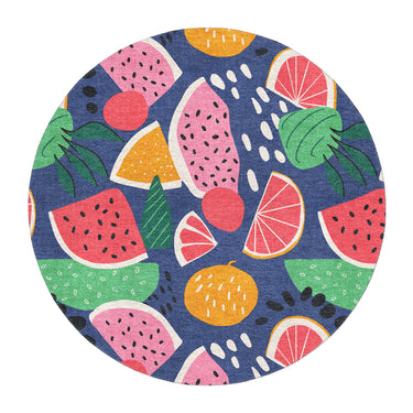 Summer Melon Navy Multicolor in round-5ft Size