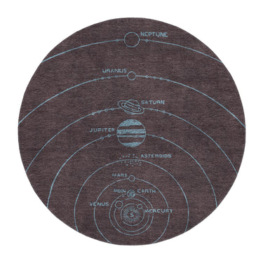 Solar System Burgandy & Powder Blue in 5' Round Size