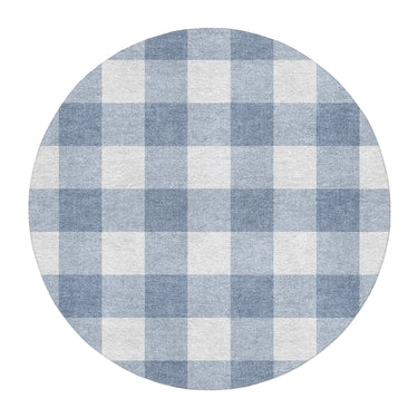 Buffalo Plaid Steel Blue in 5' Round Size