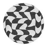 Twyla Checkered Black & White in 5' Round Size