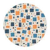 Geometric Confetti Orange in 5' Round Size