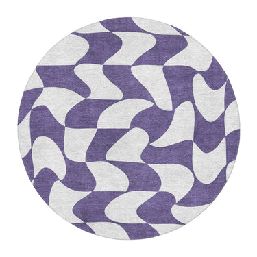 Twyla Checkered Periwinkle in 5' Round Size