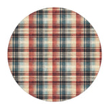 Monaghan Plaid Blue & Red in round-5ft Size