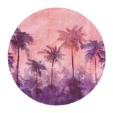 Sunset Palms Pink & Purple in 5' Round Size