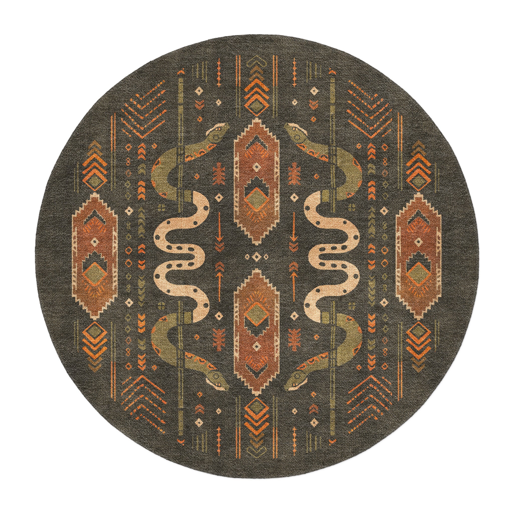 Ophidian Snakes Olive Green & Orange Area Rug – Undrfoot Rugs