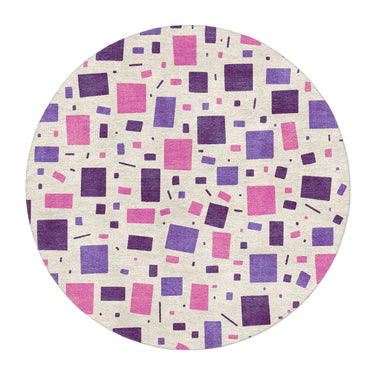 Geometric Confetti Purple in 5' Round Size