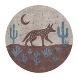 Desert Coyote Dark Red Clay & Dusty Blue in 5' Round Size