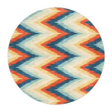 Firekat Blue & Orange in 5' Round Size