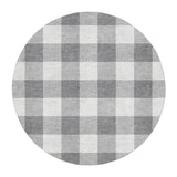 Buffalo Plaid Light Grey in 5' Round Size