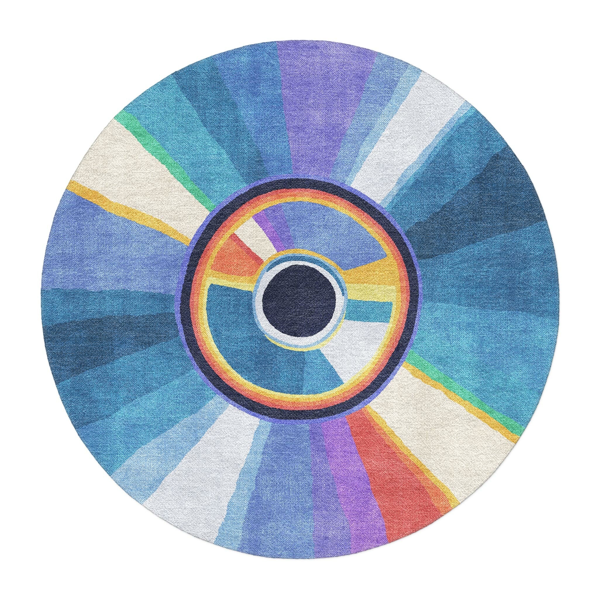 Compact Disc Multicolor Round Area Rug – Undrfoot Rugs