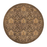 Agnes Damask Umber Brown in 5' Round Size