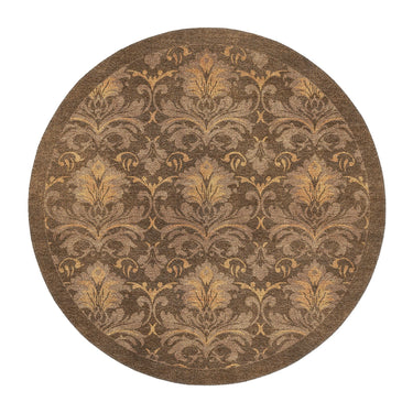 Agnes Damask Umber Brown in 5' Round Size