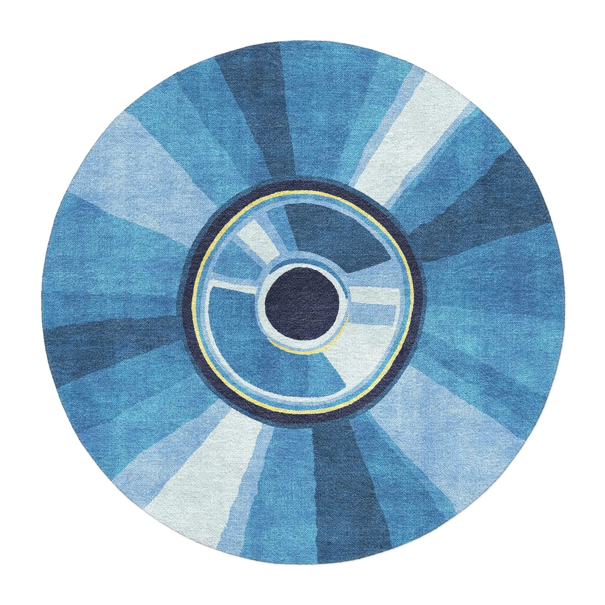 Compact Disc Blue Round Area Rug – Undrfoot Rugs