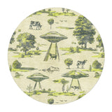 UFO Cow Abduction Toile in 5' Round Size