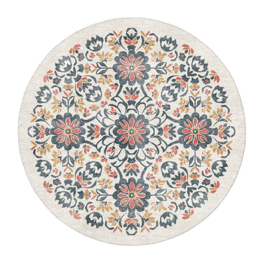 Georgiana Navy & Red in 5' Round Size