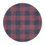 Buffalo Plaid Maroon & Navy in 5' Round Size