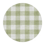 Buffalo Plaid Light Sage in 5' Round Size