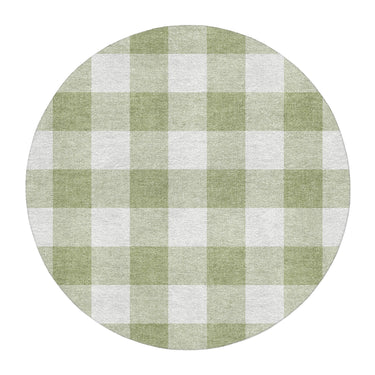 Buffalo Plaid Light Sage in 5' Round Size