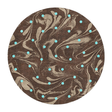 Acid Burn Brown & Carolina Blue in 5' Round Size