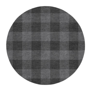 Buffalo Plaid Charcoal Black in 5' Round Size