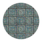 Diego Navy & Turquoise in 5' Round Size