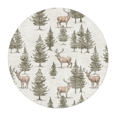 Forest Deer in 5' Round Size