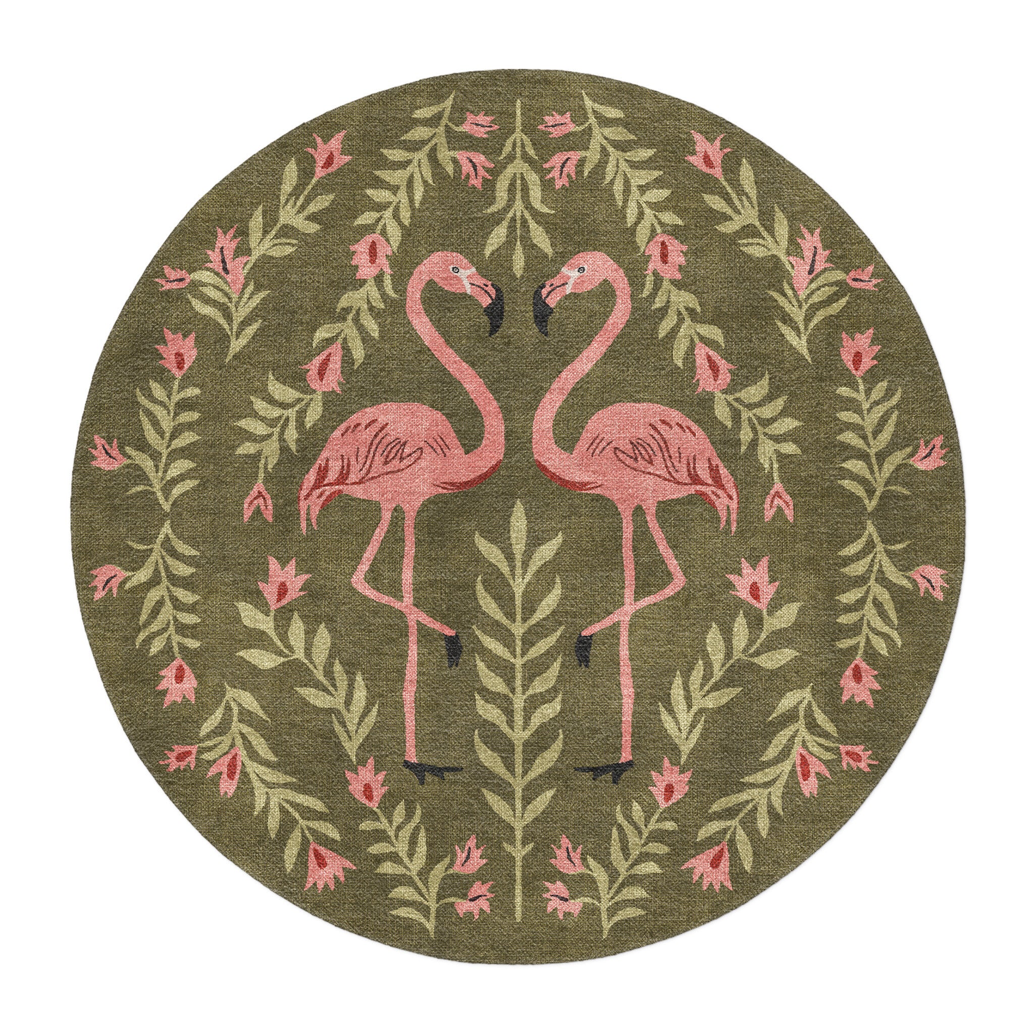 Flamingo Friends Sage Green Area Rug – Undrfoot Rugs